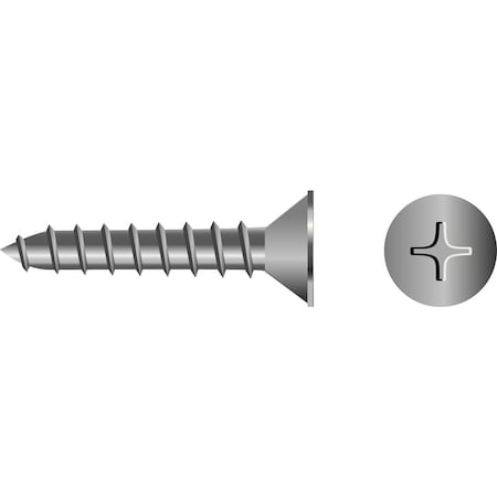 Seachoice Thread Forming Screw, #18 x 1-1/2 in, 18-8 Stainless Steel Flat Head Phillips Drive 763